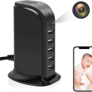 Hidden Camera USB Charger WiFi Spy Camera 5-Port USB Hub HD 1080P Wireless Portable Home Security Cameras Covert Nanny Cam with Motion Detection for Home and Office Surveillance